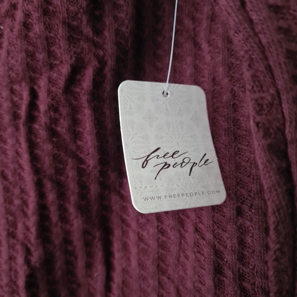 Free People Juicy Long Sleeve Top in Wine - Picture 3 of 9